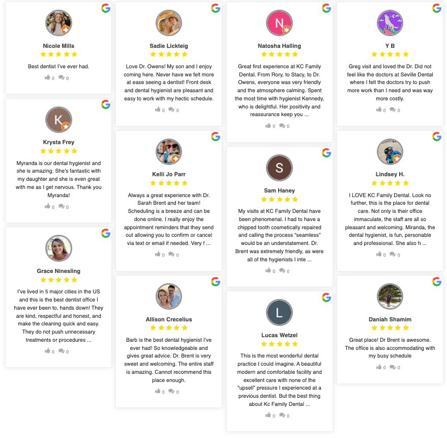 KC Family Dental Testimonials