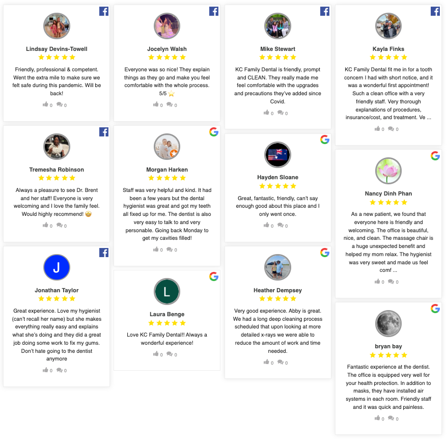 KC Family Dental Testimonials