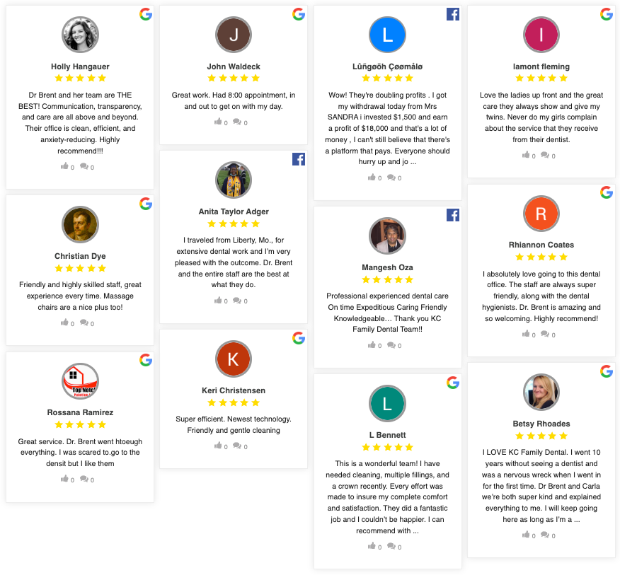 KC Family Dental Testimonials